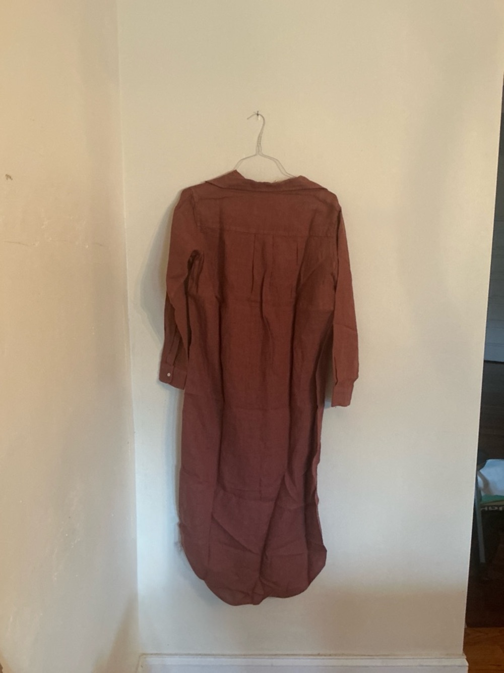 NWOT Size xs.  Frank & Eileen Linen Midi shirt dress in Dusty Rose. - Picture 4 of 8